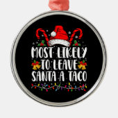サンタア離れタコのクリスマスに最もおもしろい近い メタルオーナメント (正面)