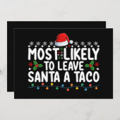 サンタア離れタコのクリスマスに最もおもしろい近い 招待状 (正面/裏面)