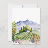 サンタイエズヴィネヤードワインカントリーの水彩 招待状 (裏面)