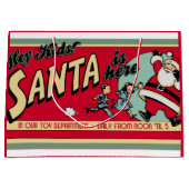 サンタイスヒアレトロクリスマス抱き枕 ラージペーパーバッグ (正面)