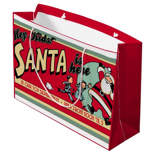 サンタイスヒアレトロクリスマス抱き枕 ラージペーパーバッグ (裏面アングル)