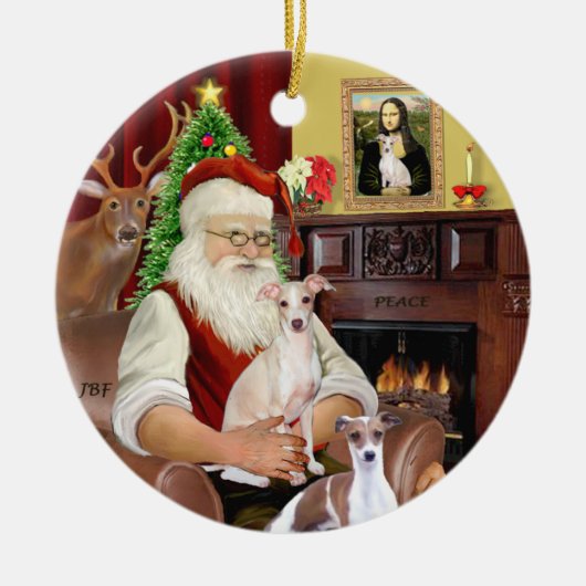 サンタイタリアン- Greyhound (TWO) セラミックオーナメント (正面)