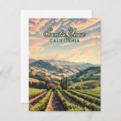 サンタイネズカリフォルニアヴィネヤードワイナリーレトロカード (正面/裏面)