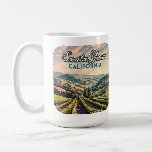 サンタイネズカリフォルニアヴィネヤードワイナリーレトロ コーヒーマグカップ (左)