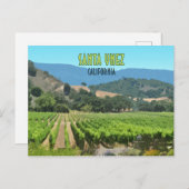 サンタイネズカリフォルニアヴィネヤードヴィンテージ ポストカード (正面/裏面)