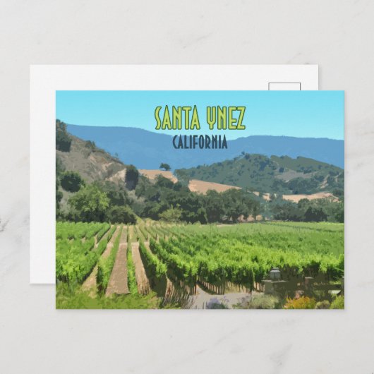 サンタイネズカリフォルニアヴィネヤードヴィンテージ ポストカード (正面/裏面)