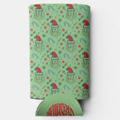 サンタイラストレーションクリスマスストッキング スリム缶クーラー (裏面)