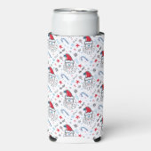 サンタイラストレーションクリスマスストッキング スリム缶クーラー (Seltzer正面)