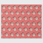 サンタイラストレーションクリスマス ラッピングペーパー (フラット)