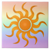 サンタイル | Pastel Rainbow Large Sun Decoration タイル (正面)