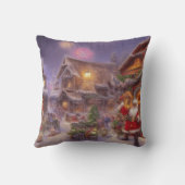 サンタインアクリスマスビレッジファンタジー景観 クッション (裏面)