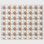 サンタインギンガーブレッドハウスと小妖精や小人カラフルおもしろい ラッピングペーパー (フラット)