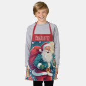 サンタインザスノーキッズクリスマスホリデー エプロン (着用した状態)