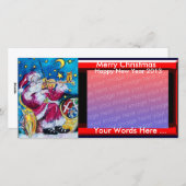 サンタインスパイアクリスマス写真テンプレート シーズンカード (正面/裏面)