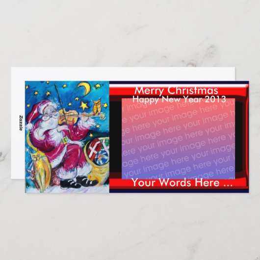 サンタインスパイアクリスマス写真テンプレート シーズンカード (正面/裏面)