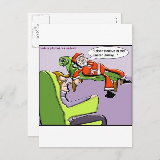 サンタインセラピーおもしろいのクリスマスプレゼント&ティーズ シーズンポストカード (正面/裏面)