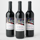 サンタインニューヨークのクリスマスワインラベル ワインラベル (ボトル)