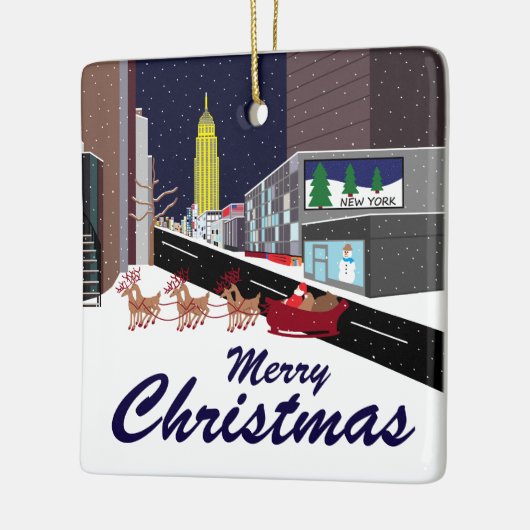 サンタインニューヨーククリスマスセラミックオーナメント セラミックオーナメント (左)