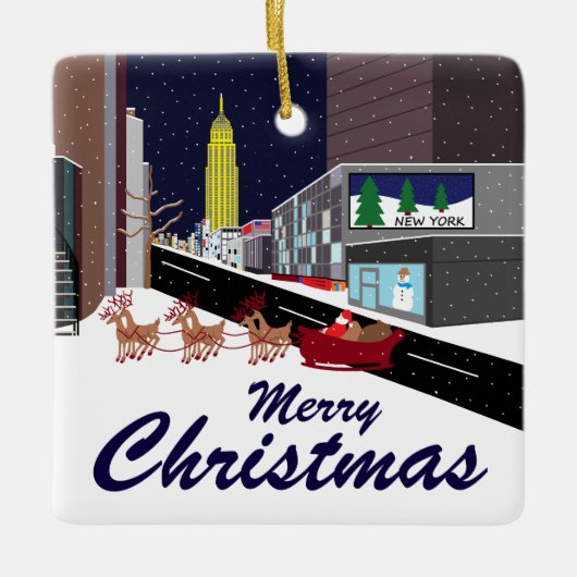 サンタインニューヨーククリスマスセラミックオーナメント セラミックオーナメント (正面)