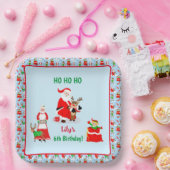 サンタインノースポール誕生日 ペーパープレート (パーティー)