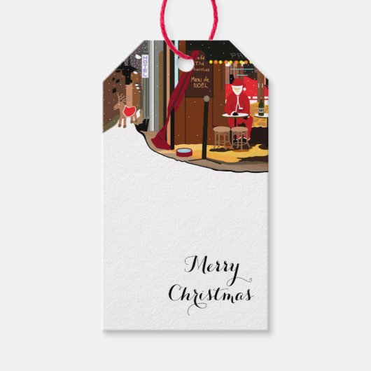 サンタインパリスクリスマスギフトタグ ギフトタグ (正面)