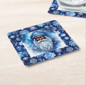 サンタインブルー スクエアペーパーコースター (アングル)