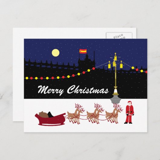 サンタインマドリードクリスマスホリデーポストカード シーズンポストカード (正面/裏面)