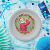 サンタインリース紙プレート ペーパープレート (パーティー)