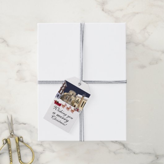 サンタインロンドンのクリスマスギフトタグ ギフトタグ (より糸付き)