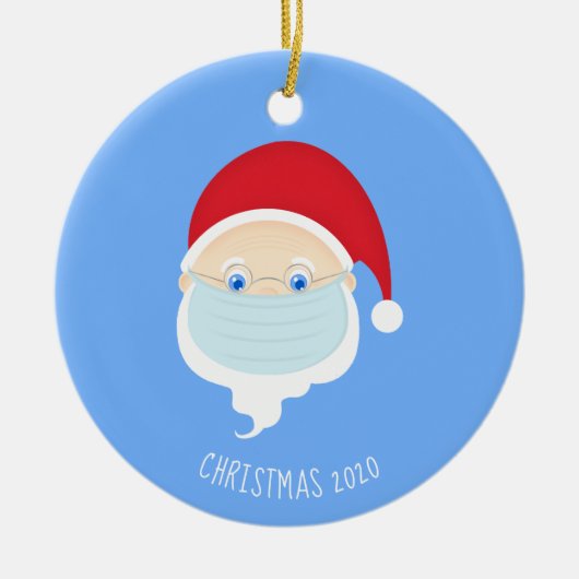 サンタイン顔マスククリスマス2020 セラミックオーナメント (正面)
