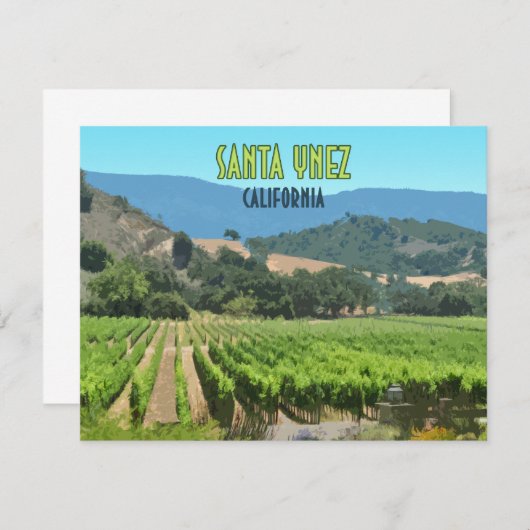 サンタイーネズカリフォルニアヴィネヤードヴィンテージフラットカード (正面/裏面)