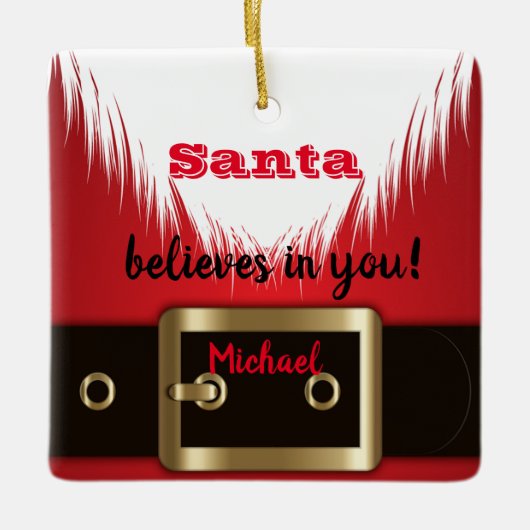 サンタイ信じン・イン・ユー・クリスマス セラミックオーナメント (正面)