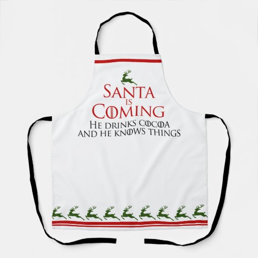 サンタイ来ズ | クリスマスおもしろいエプロン エプロン (正面)