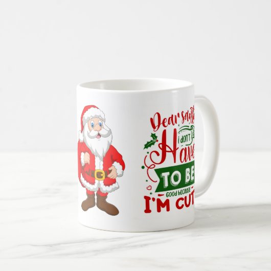サンタイ親愛ーかわいいクリスマおもしろいス引用文 コーヒーマグカップ (正面右)