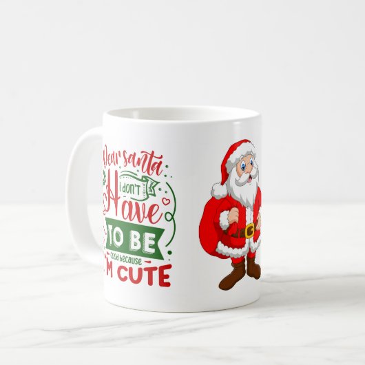 サンタイ親愛ーかわいいクリスマおもしろいス引用文 コーヒーマグカップ (正面左)