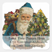 サンタウィズギフトヴィンテージクリスマス住所 シール (正面)