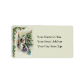 サンタウィズクリスマスツリーヴィンテージ住所 シール (正面)