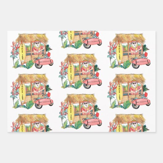 サンタウィズシェーブアイスメレカリキマカ ラッピングペーパーシート (正面)