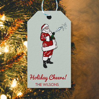 サンタウィズシャンパーニュボトル ギフトタグ