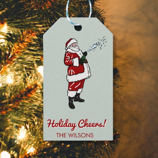 サンタウィズシャンパーニュボトル ギフトタグ