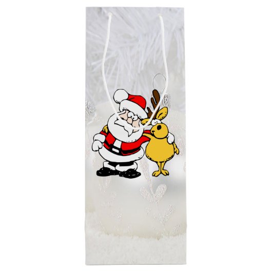 サンタウィズディアマンガワイン抱き枕 ワインギフトバッグ (裏面)