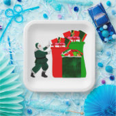 サンタウィズプレゼント紙プレート ペーパープレート (パーティー)