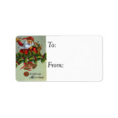 サンタウィズホリーヴィンテージギフトラベル ラベル (正面)