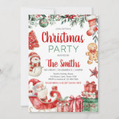 サンタウィンターギンガーブレッドクリスマスパーティー 招待状 (正面)