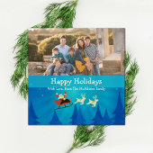 サンタウィンターシーンホリデーフォトカード シーズンカード