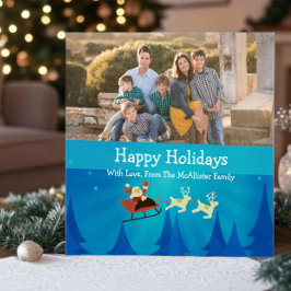 サンタウィンターシーンホリデーフォトカード シーズンカード