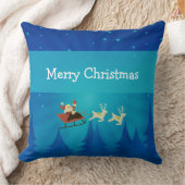 サンタウィンターシーン枕 クッション (ブランケット)