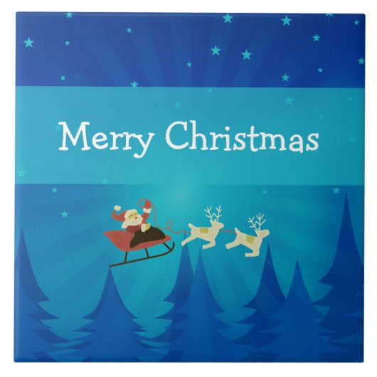 サンタウィンターシーン装飾タイル タイル (正面)