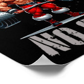 サンタウエイトリフティングノーリフトNoギフトボディビルG ポスター (角)