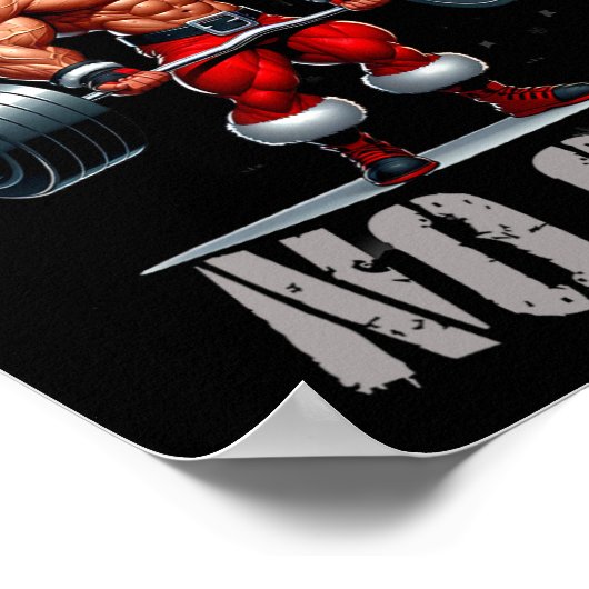 サンタウエイトリフティングノーリフトNoギフトボディビルG ポスター (角)